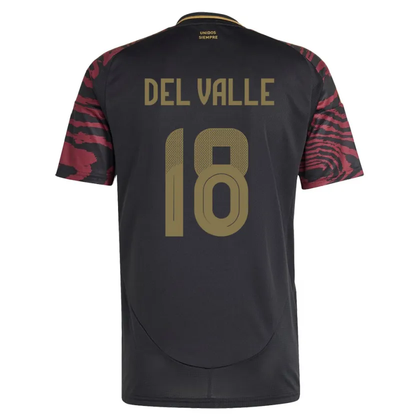 Danxen Kinder Peru Yamir Del Valle #18 Schwarz Auswärtstrikot Trikot 24-26 T-Shirt Schweiz