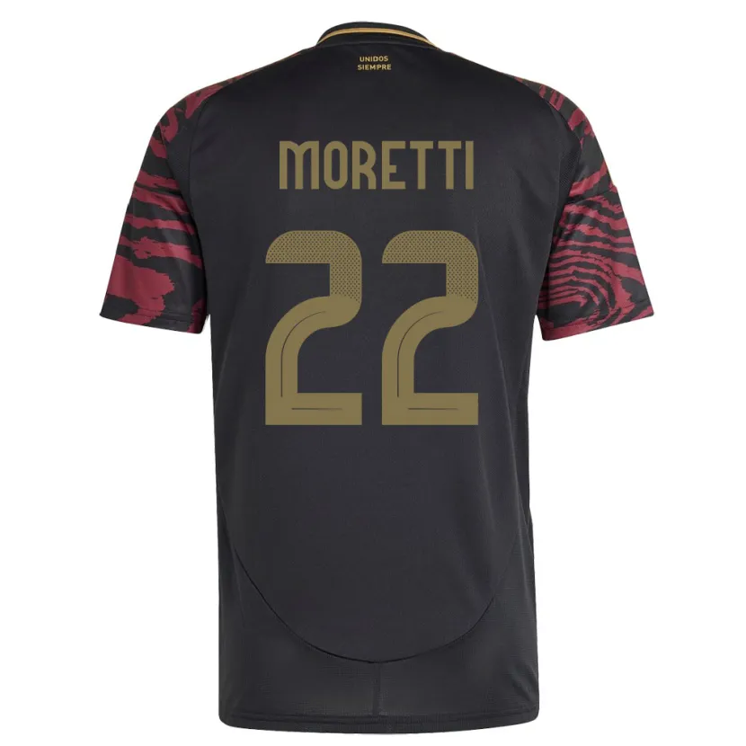 Danxen Kinder Peru Jair Moretti #22 Schwarz Auswärtstrikot Trikot 24-26 T-Shirt Schweiz