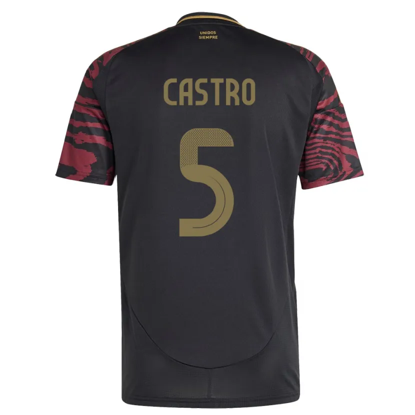Danxen Kinder Peru Rosa Castro #5 Schwarz Auswärtstrikot Trikot 24-26 T-Shirt Schweiz