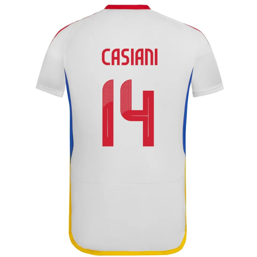 Danxen Kinder Venezuela Luis Casiani #14 Weiß Auswärtstrikot Trikot 24-26 T-Shirt Schweiz