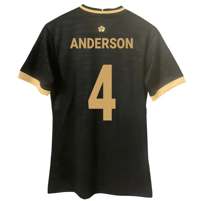 Danxen Kinder Panama Eduardo Anderson #4 Schwarz Auswärtstrikot Trikot 24-26 T-Shirt Schweiz