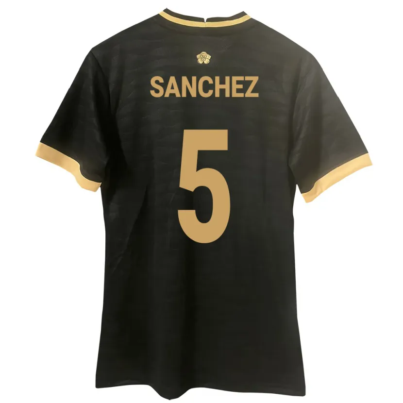 Danxen Kinder Panama Leydis Sánchez #5 Schwarz Auswärtstrikot Trikot 24-26 T-Shirt Schweiz