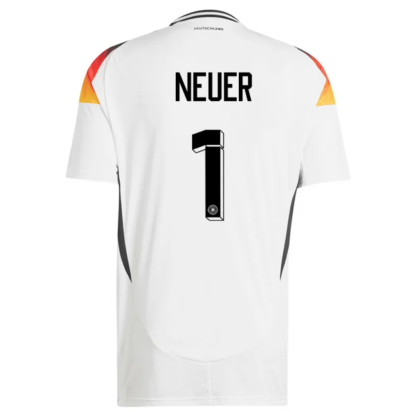 Danxen Herren Deutschland Manuel Neuer #1 Weiß Heimtrikot Trikot 24-26 T-Shirt Schweiz