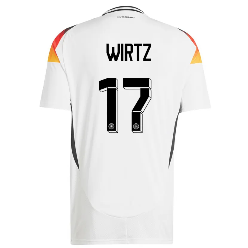 Danxen Herren Deutschland Florian Wirtz #17 Weiß Heimtrikot Trikot 24-26 T-Shirt Schweiz