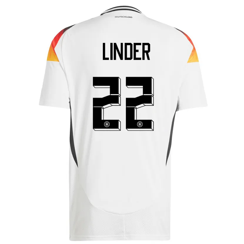 Danxen Herren Deutschland Sarai Linder #22 Weiß Heimtrikot Trikot 24-26 T-Shirt Schweiz