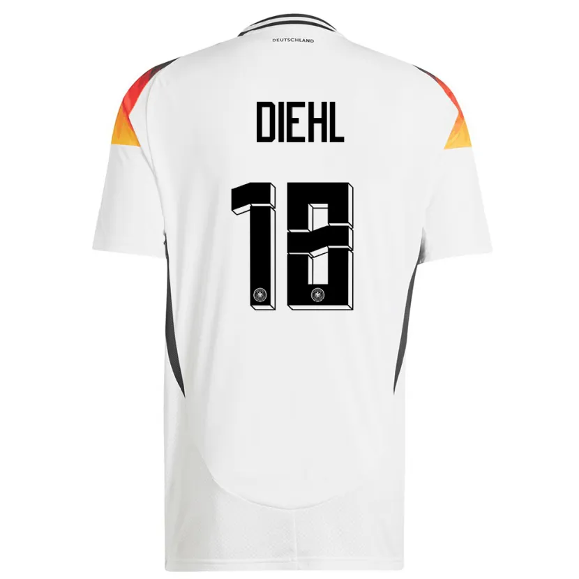 Danxen Herren Deutschland Justin Diehl #18 Weiß Heimtrikot Trikot 24-26 T-Shirt Schweiz