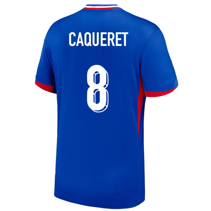 Danxen Herren Frankreich Maxence Caqueret #8 Blau Heimtrikot Trikot 24-26 T-Shirt Schweiz