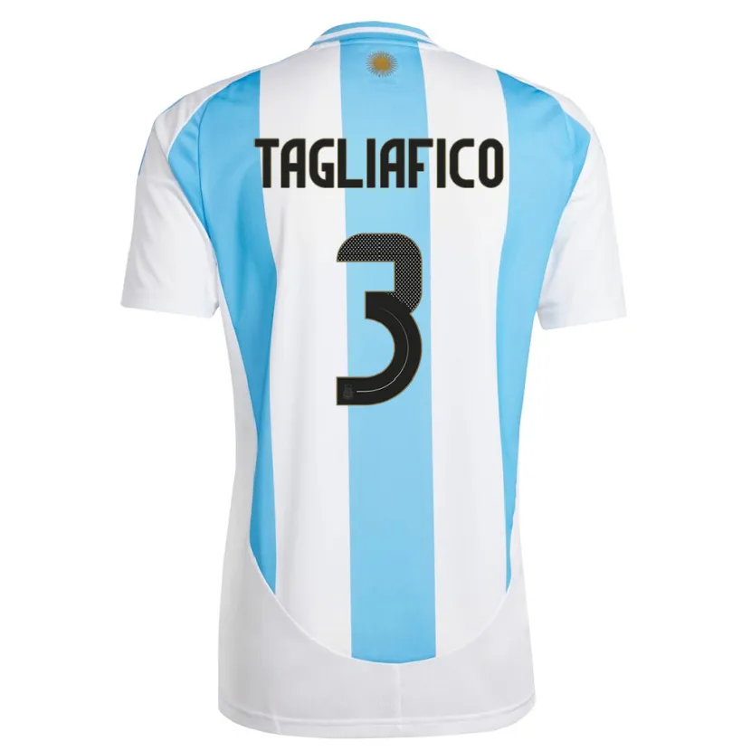 Danxen Herren Argentinien Nicolas Tagliafico #3 Weiß Blau Heimtrikot Trikot 24-26 T-Shirt Schweiz