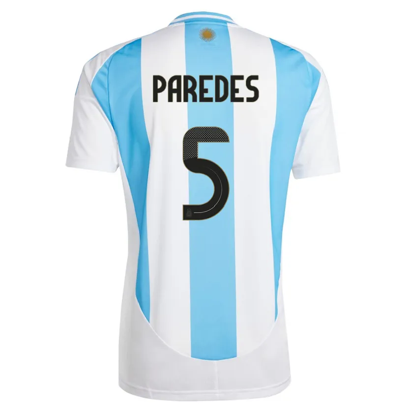Danxen Herren Argentinien Leandro Paredes #5 Weiß Blau Heimtrikot Trikot 24-26 T-Shirt Schweiz