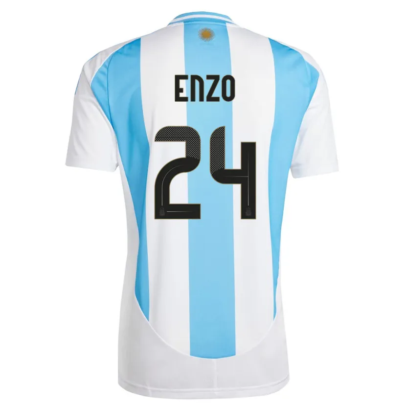 Danxen Herren Argentinien Enzo Fernandez #24 Weiß Blau Heimtrikot Trikot 24-26 T-Shirt Schweiz