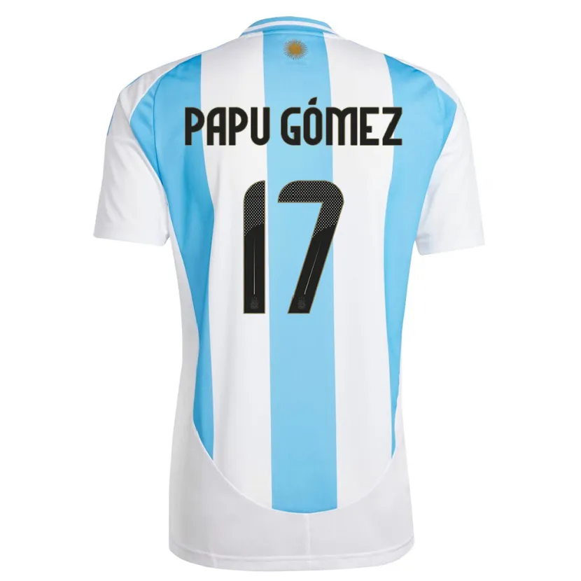 Danxen Herren Argentinien Papu Gomez #17 Weiß Blau Heimtrikot Trikot 24-26 T-Shirt Schweiz