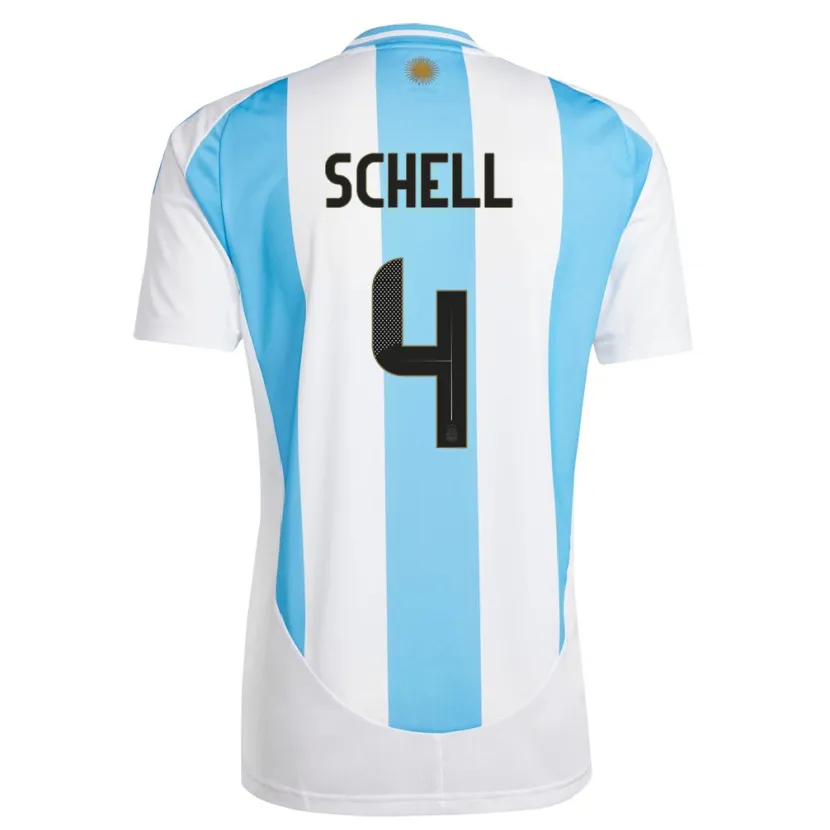 Danxen Herren Argentinien Sofia Schell #4 Weiß Blau Heimtrikot Trikot 24-26 T-Shirt Schweiz