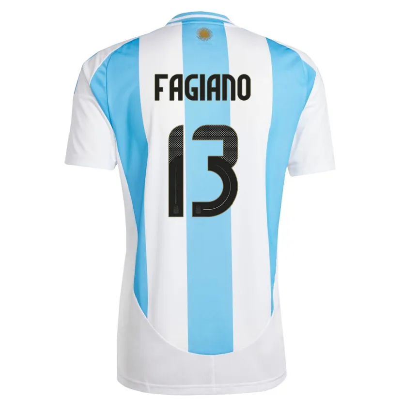 Danxen Herren Argentinien Paloma Fagiano #13 Weiß Blau Heimtrikot Trikot 24-26 T-Shirt Schweiz