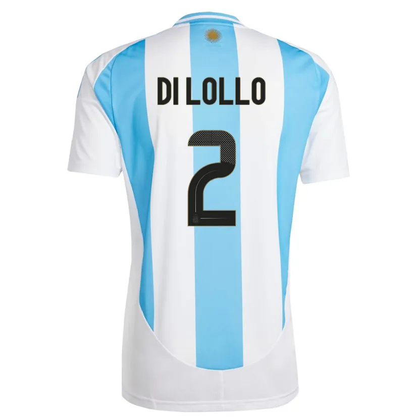 Danxen Herren Argentinien Lautaro Di Lollo #2 Weiß Blau Heimtrikot Trikot 24-26 T-Shirt Schweiz