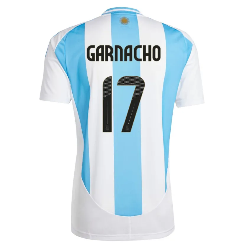 Danxen Herren Argentinien Alejandro Garnacho #17 Weiß Blau Heimtrikot Trikot 24-26 T-Shirt Schweiz