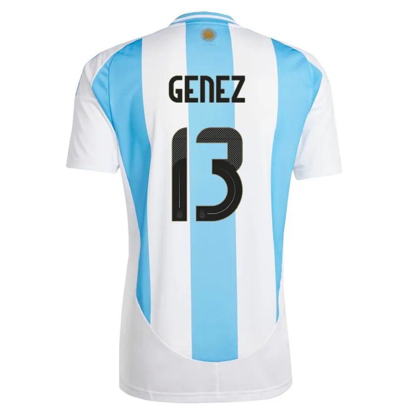 Danxen Herren Argentinien Nahuel Genez #13 Weiß Blau Heimtrikot Trikot 24-26 T-Shirt Schweiz