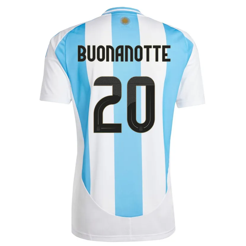 Danxen Herren Argentinien Facundo Buonanotte #20 Weiß Blau Heimtrikot Trikot 24-26 T-Shirt Schweiz