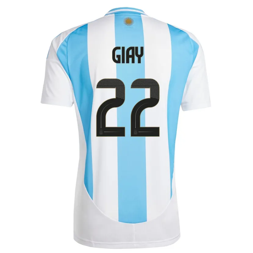 Danxen Herren Argentinien Agustin Giay #22 Weiß Blau Heimtrikot Trikot 24-26 T-Shirt Schweiz
