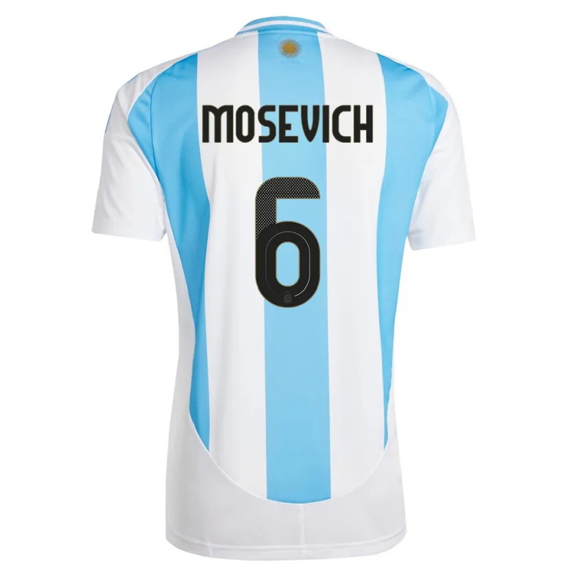 Danxen Herren Argentinien Leonel Mosevich #6 Weiß Blau Heimtrikot Trikot 24-26 T-Shirt Schweiz