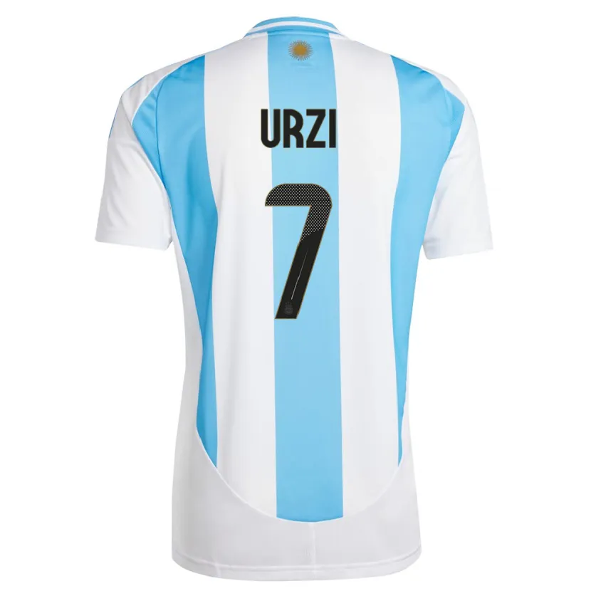 Danxen Herren Argentinien Agustin Urzi #7 Weiß Blau Heimtrikot Trikot 24-26 T-Shirt Schweiz