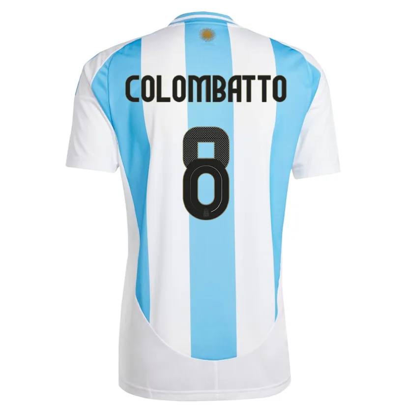 Danxen Herren Argentinien Santiago Colombatto #8 Weiß Blau Heimtrikot Trikot 24-26 T-Shirt Schweiz