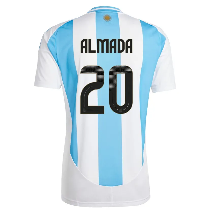 Danxen Herren Argentinien Thiago Almada #20 Weiß Blau Heimtrikot Trikot 24-26 T-Shirt Schweiz