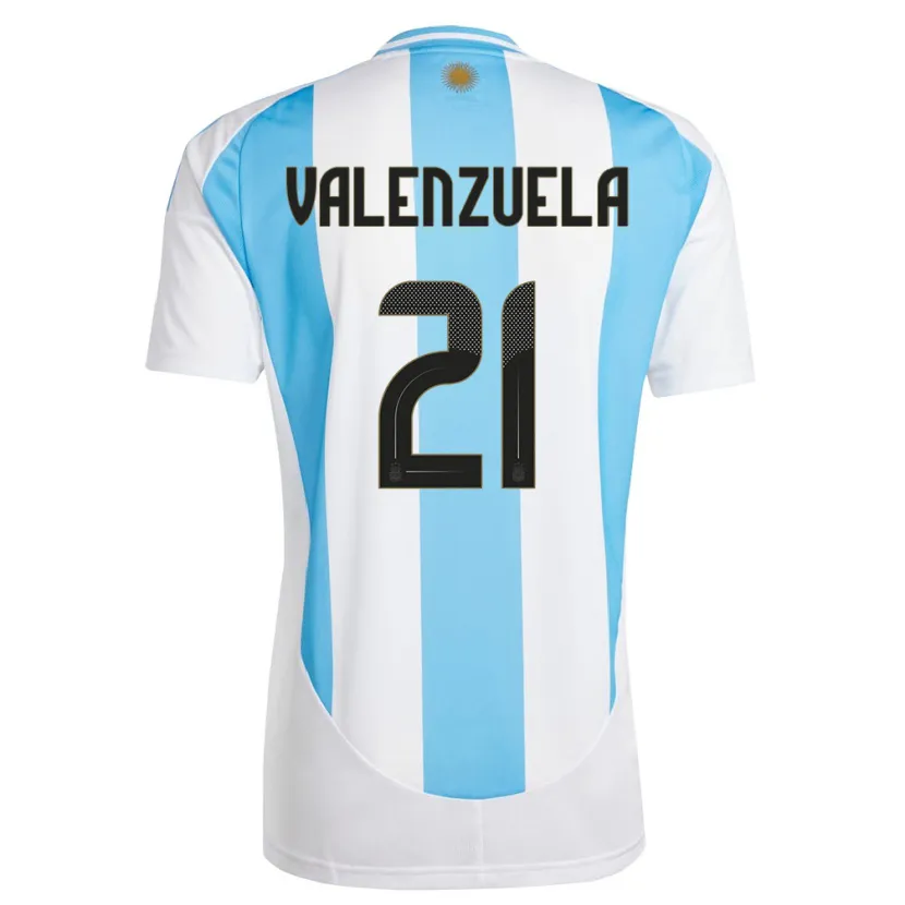 Danxen Herren Argentinien Fernando Valenzuela #21 Weiß Blau Heimtrikot Trikot 24-26 T-Shirt Schweiz