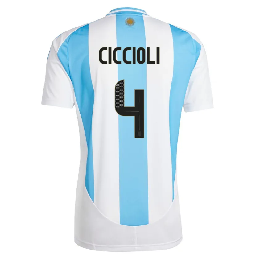 Danxen Herren Argentinien Ulises Ciccioli #4 Weiß Blau Heimtrikot Trikot 24-26 T-Shirt Schweiz