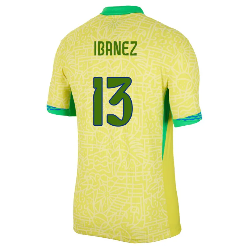 Danxen Herren Brasilien Roger Ibanez #13 Gelb Heimtrikot Trikot 24-26 T-Shirt Schweiz