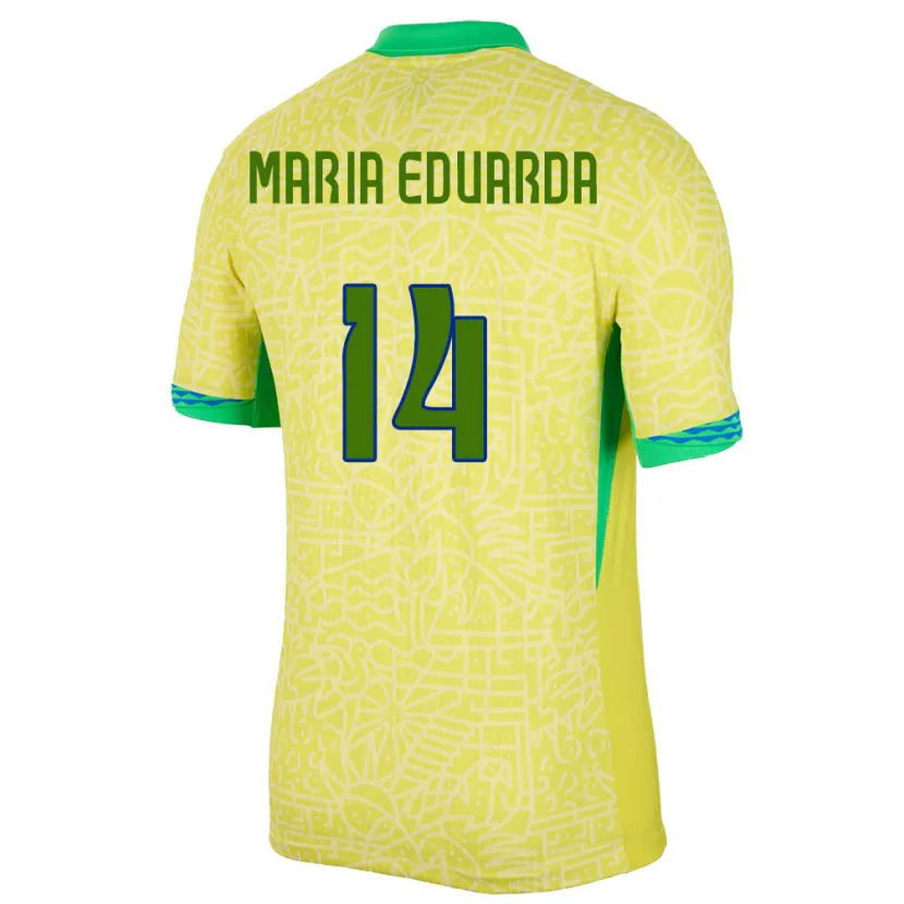 Danxen Herren Brasilien Maria Eduarda #14 Gelb Heimtrikot Trikot 24-26 T-Shirt Schweiz