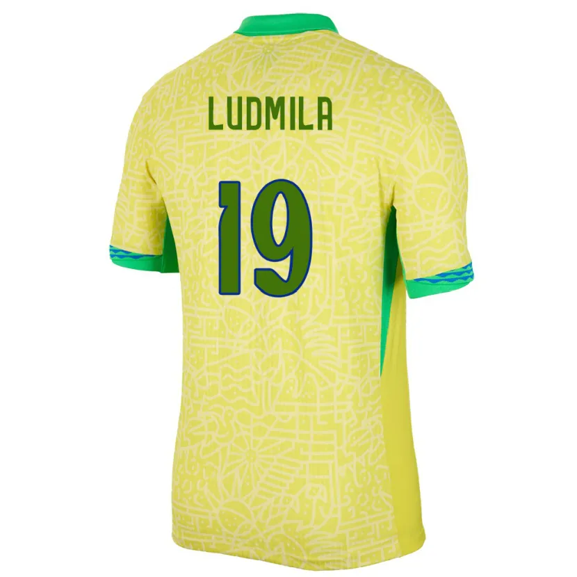 Danxen Herren Brasilien Ludmila #19 Gelb Heimtrikot Trikot 24-26 T-Shirt Schweiz