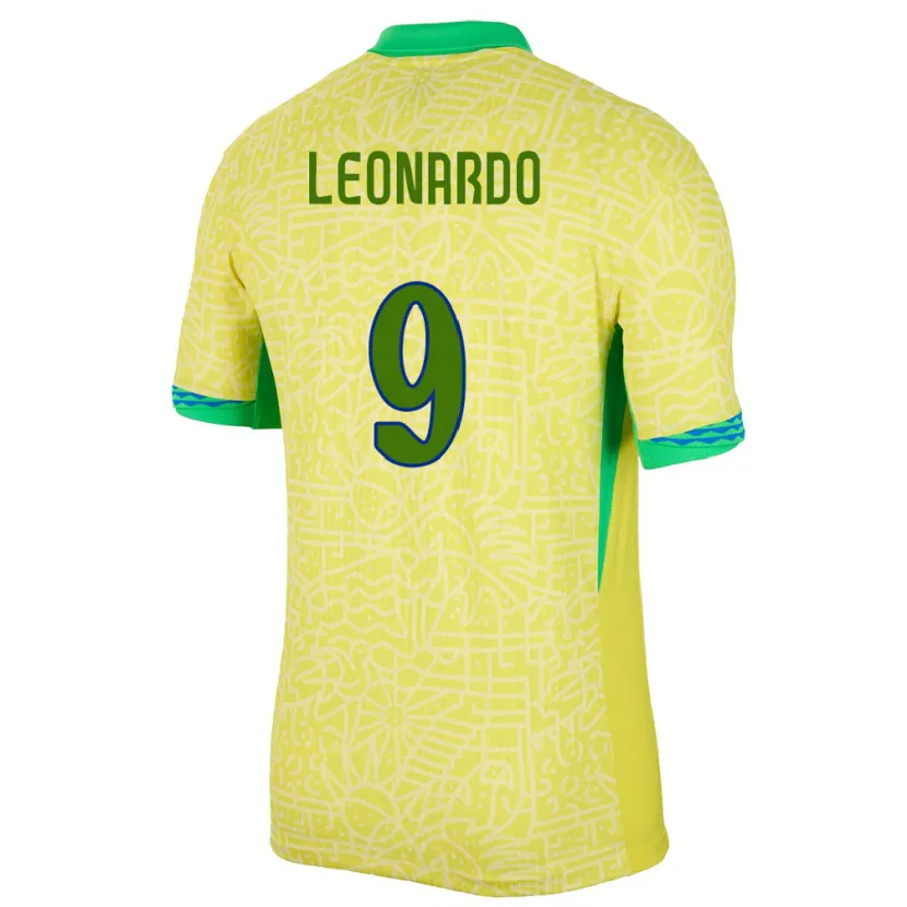 Danxen Herren Brasilien Marcos Leonardo #9 Gelb Heimtrikot Trikot 24-26 T-Shirt Schweiz