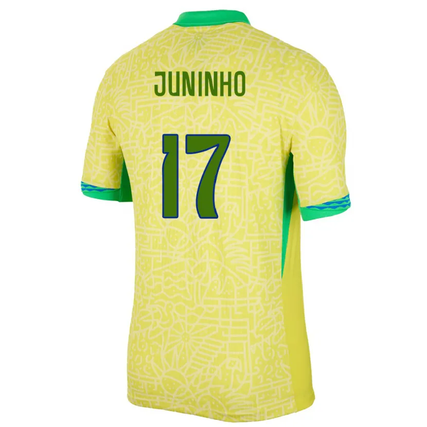 Danxen Herren Brasilien Juninho #17 Gelb Heimtrikot Trikot 24-26 T-Shirt Schweiz