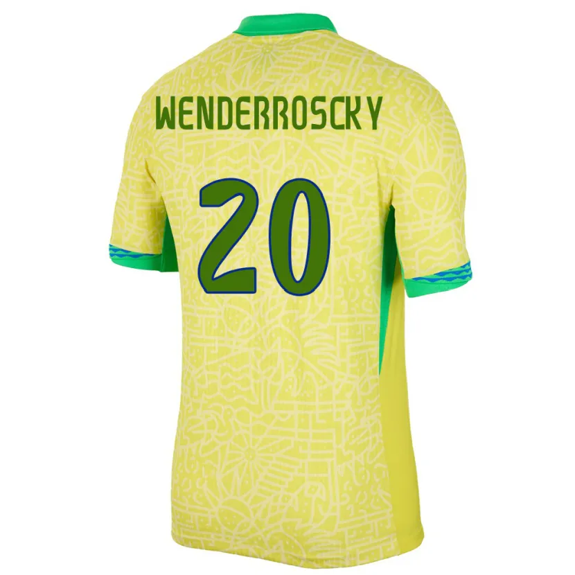Danxen Herren Brasilien Arthur Wenderroscky #20 Gelb Heimtrikot Trikot 24-26 T-Shirt Schweiz