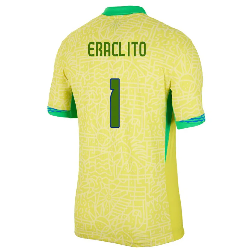Danxen Herren Brasilien Marcelo Eraclito #1 Gelb Heimtrikot Trikot 24-26 T-Shirt Schweiz