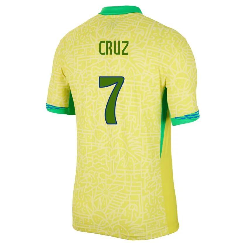 Danxen Herren Brasilien Joao Cruz #7 Gelb Heimtrikot Trikot 24-26 T-Shirt Schweiz