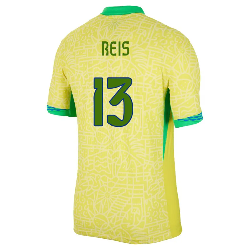 Danxen Herren Brasilien Vitor Reis #13 Gelb Heimtrikot Trikot 24-26 T-Shirt Schweiz