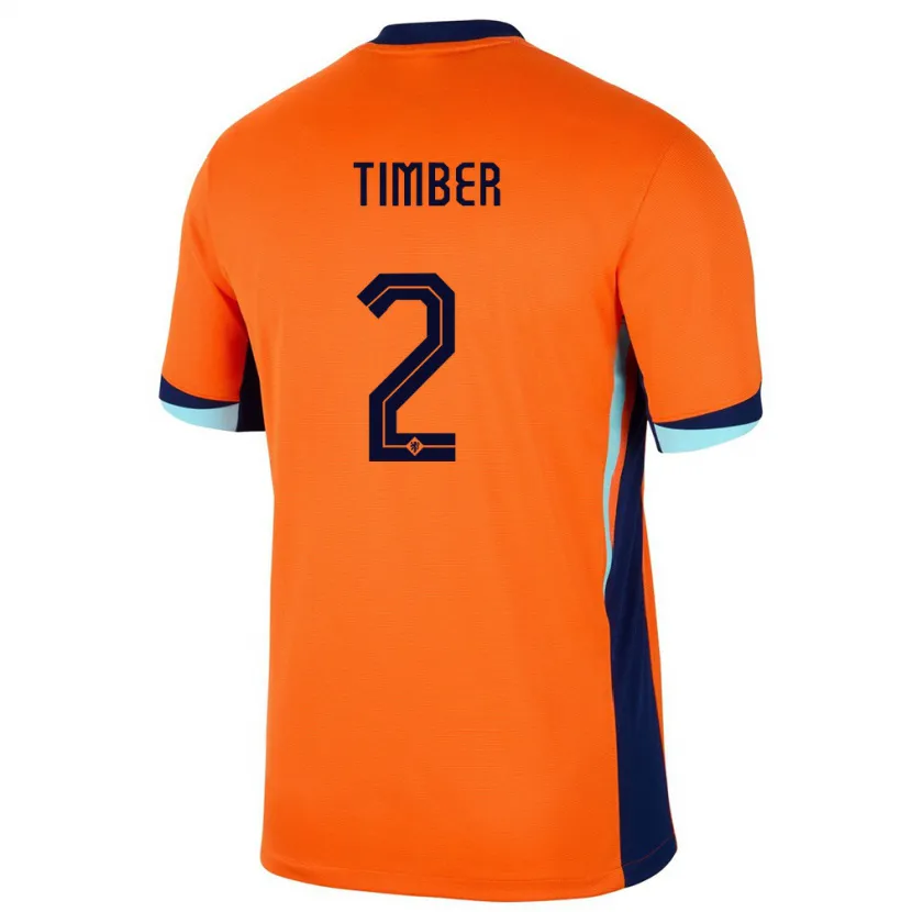 Danxen Herren Niederlande Jurrien Timber #2 Orange Heimtrikot Trikot 24-26 T-Shirt Schweiz