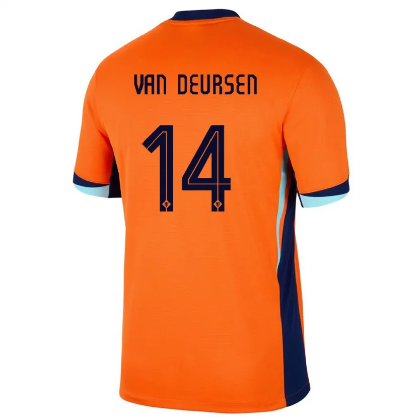 Danxen Herren Niederlande Eva Van Deursen #14 Orange Heimtrikot Trikot 24-26 T-Shirt Schweiz