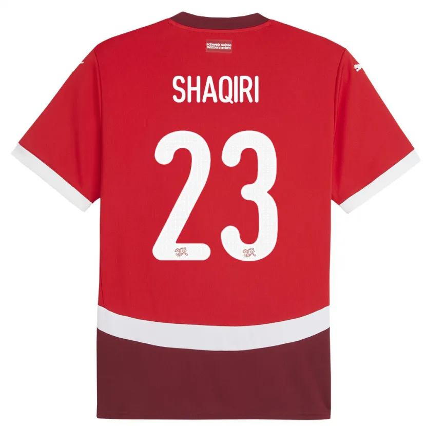 Danxen Herren Schweiz Xherdan Shaqiri #23 Rot Heimtrikot Trikot 24-26 T-Shirt Schweiz