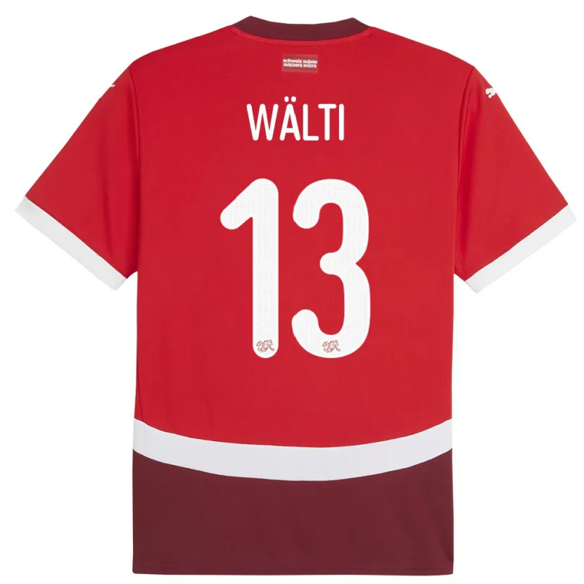 Danxen Herren Schweiz Lia Walti #13 Rot Heimtrikot Trikot 24-26 T-Shirt Schweiz