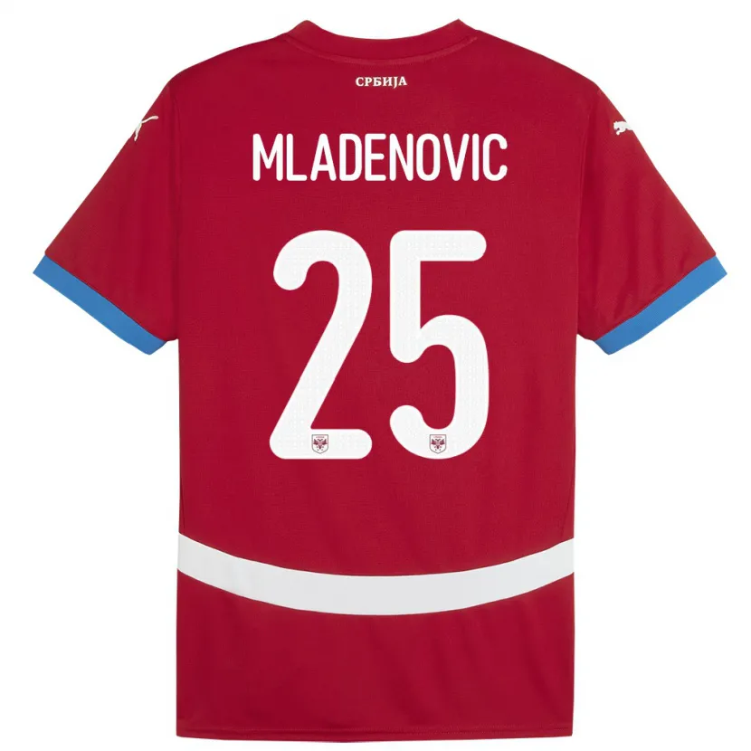 Danxen Herren Serbien Filip Mladenovic #25 Rot Heimtrikot Trikot 24-26 T-Shirt Schweiz