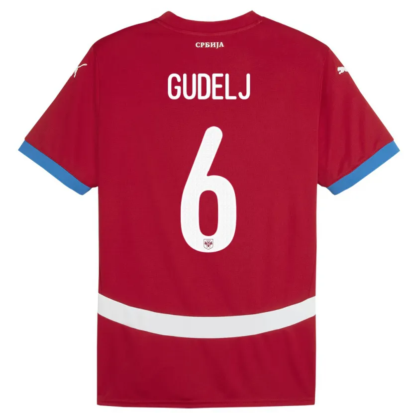 Danxen Herren Serbien Nemanja Gudelj #6 Rot Heimtrikot Trikot 24-26 T-Shirt Schweiz