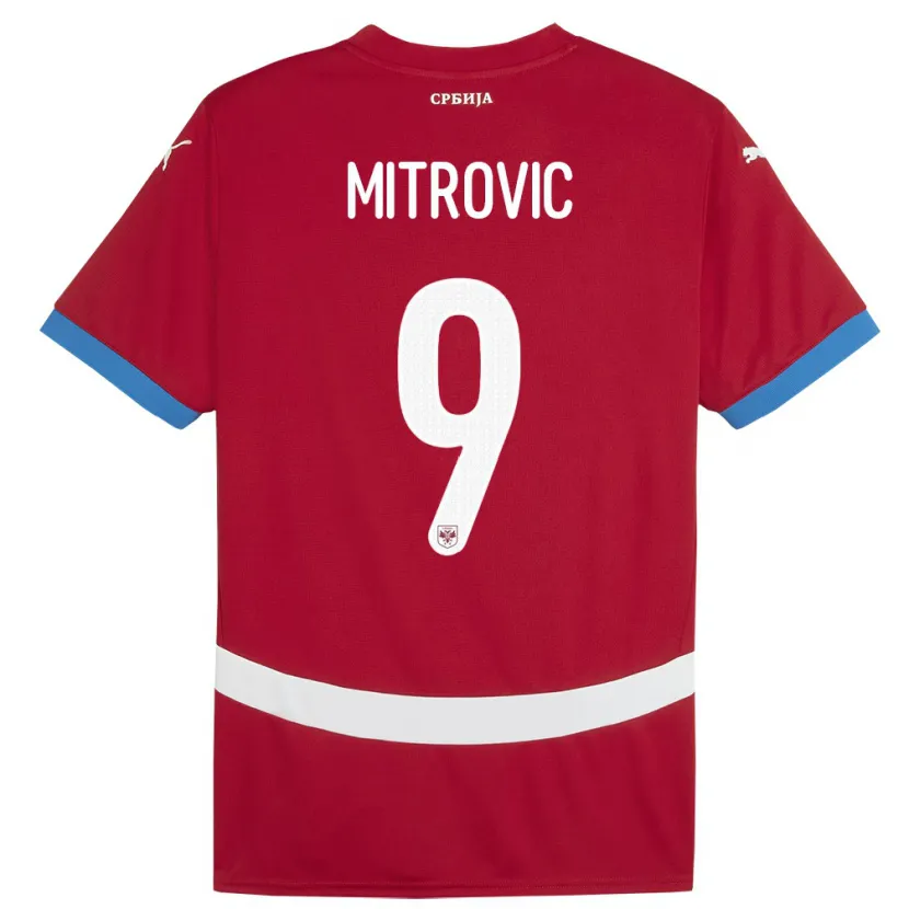 Danxen Herren Serbien Aleksandar Mitrovic #9 Rot Heimtrikot Trikot 24-26 T-Shirt Schweiz