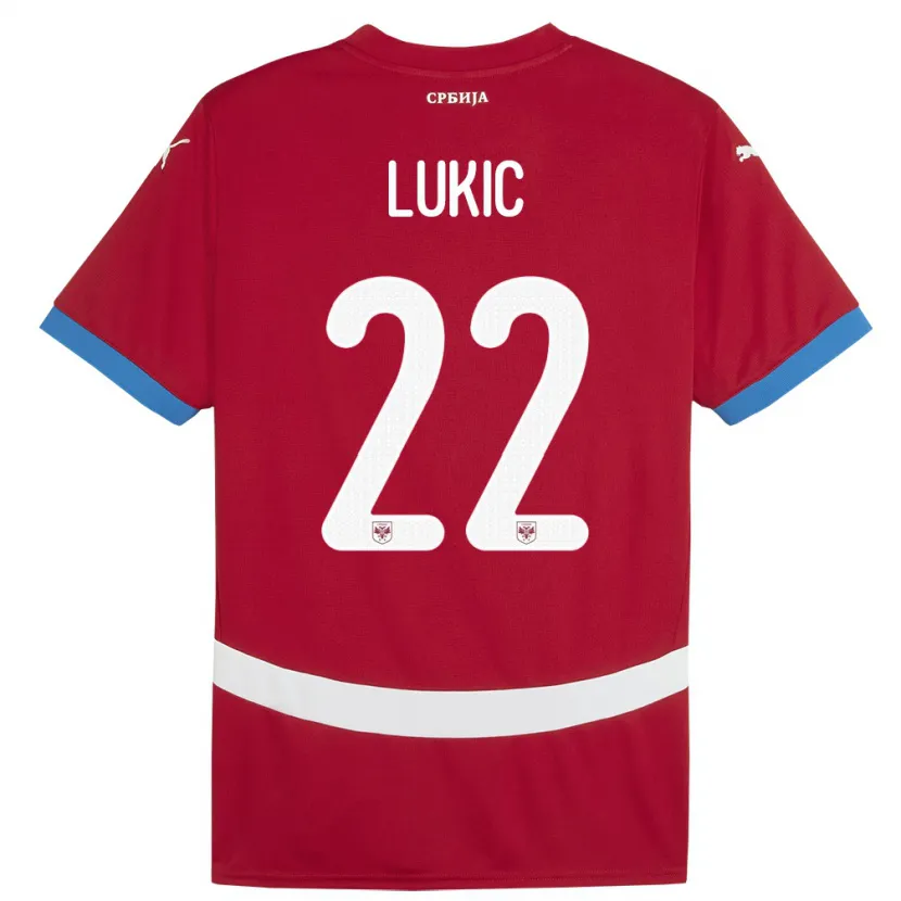 Danxen Herren Serbien Sasa Lukic #22 Rot Heimtrikot Trikot 24-26 T-Shirt Schweiz