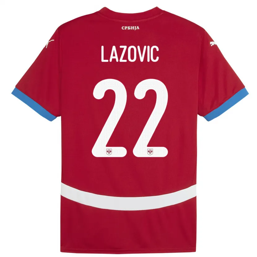 Danxen Herren Serbien Darko Lazovic #22 Rot Heimtrikot Trikot 24-26 T-Shirt Schweiz