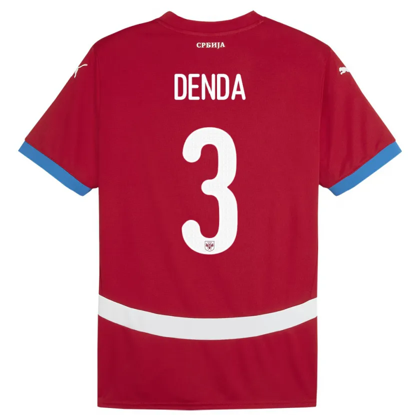 Danxen Herren Serbien Milica Denda #3 Rot Heimtrikot Trikot 24-26 T-Shirt Schweiz