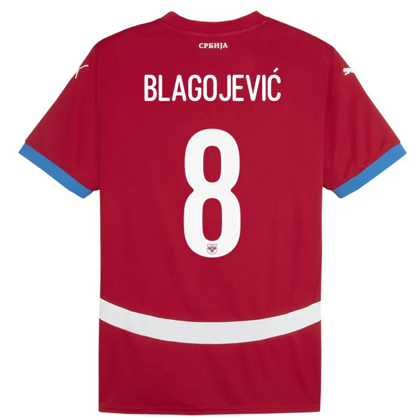Danxen Herren Serbien Dina Blagojevic #8 Rot Heimtrikot Trikot 24-26 T-Shirt Schweiz