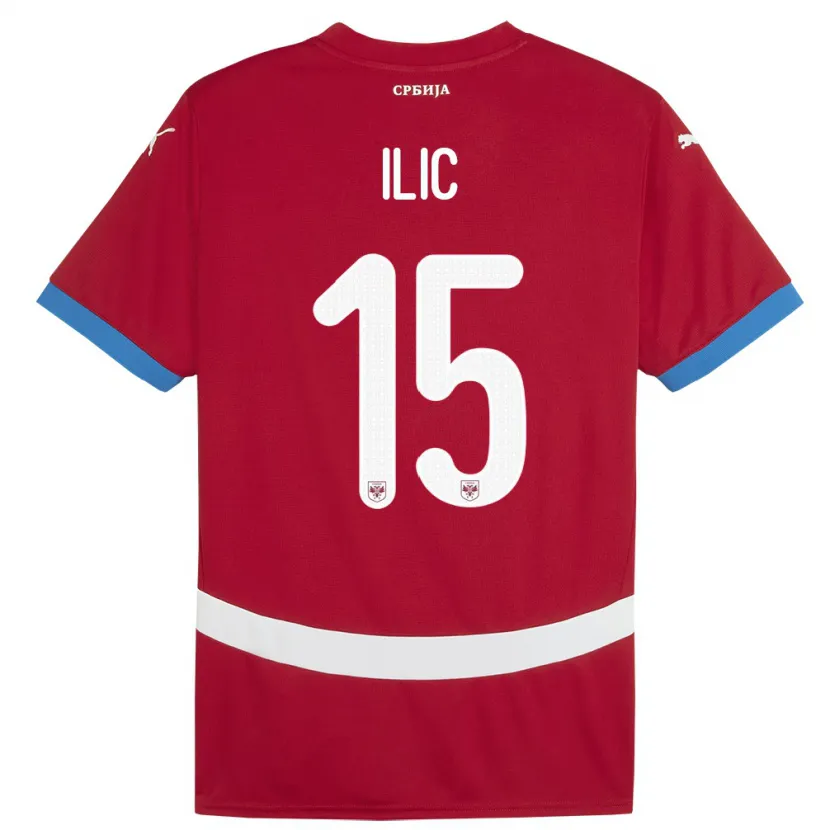Danxen Herren Serbien Mihajlo Ilic #15 Rot Heimtrikot Trikot 24-26 T-Shirt Schweiz