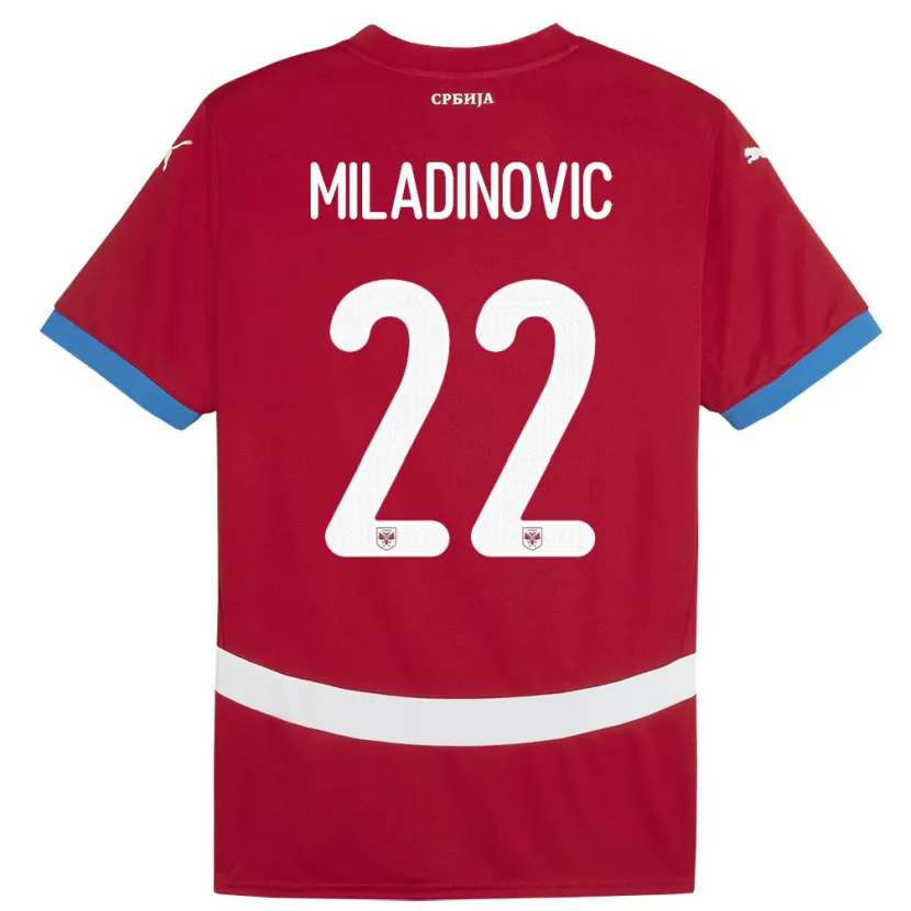 Danxen Herren Serbien Igor Miladinovic #22 Rot Heimtrikot Trikot 24-26 T-Shirt Schweiz